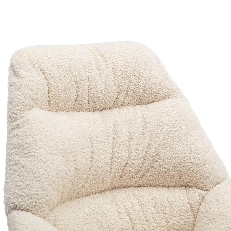 Tufted Upholstered Padded Seat Rocking Chair-Boucle