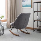 Tufted Upholstered Padded Seat Rocking Chair-Boucle