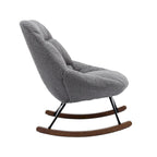 Tufted Upholstered Padded Seat Rocking Chair-Boucle