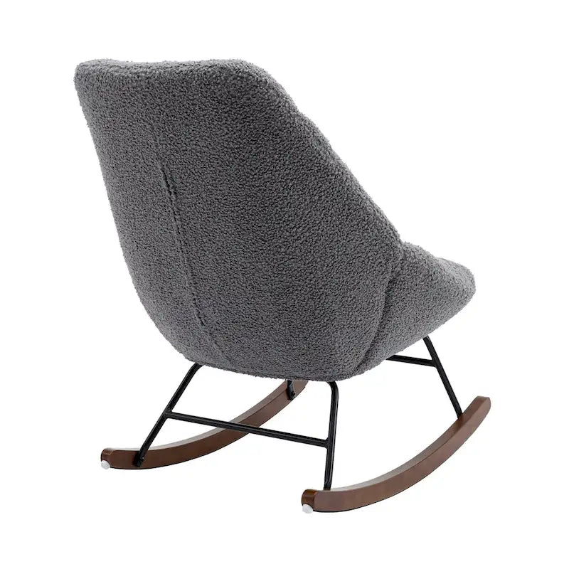 Tufted Upholstered Padded Seat Rocking Chair-Boucle
