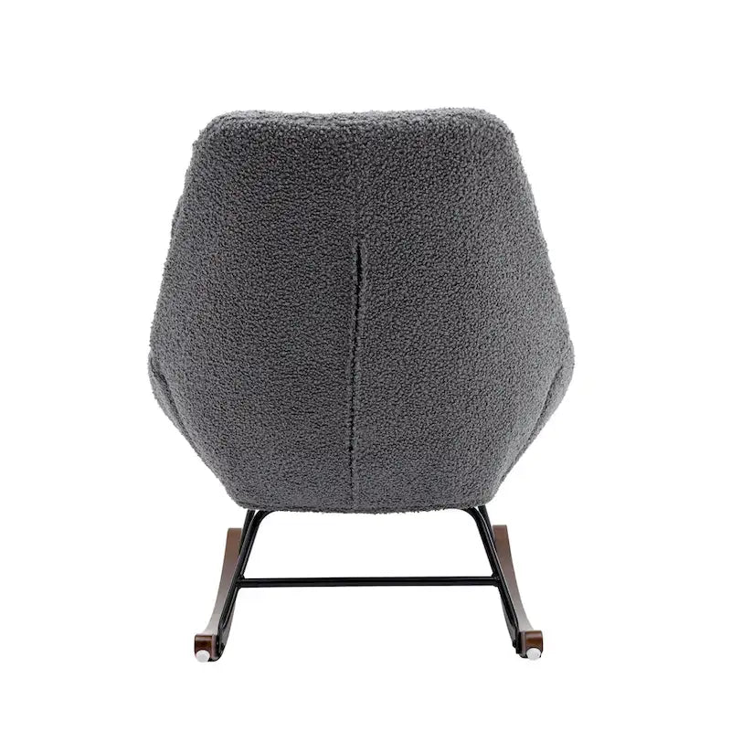 Tufted Upholstered Padded Seat Rocking Chair-Boucle