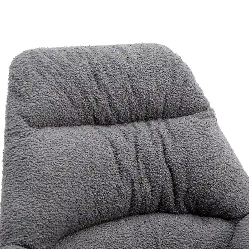 Tufted Upholstered Padded Seat Rocking Chair-Boucle