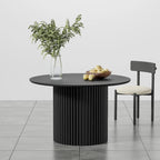White Oak Round Dining Table with Roman Column Legs - 46 Inch for 4 People