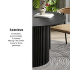 White Oak Round Dining Table with Roman Column Legs - 46 Inch for 4 People