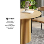 White Oak Round Dining Table with Roman Column Legs - 46 Inch for 4 People