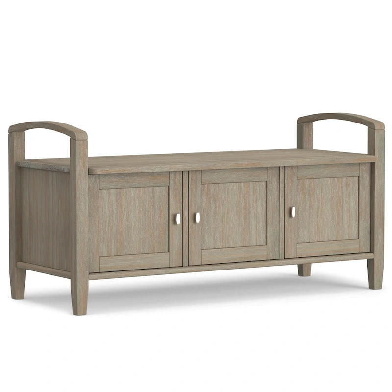 WYNDENHALL Norfolk Solid Wood 44-inch Wide Entryway Storage Bench - 44 Inches wide