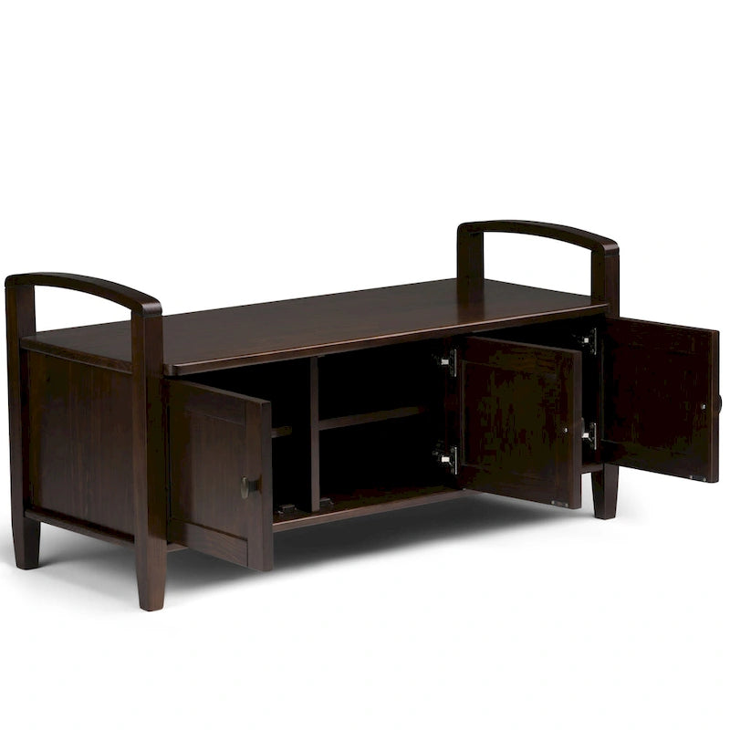 WYNDENHALL Norfolk Solid Wood 44-inch Wide Entryway Storage Bench - 44 Inches wide