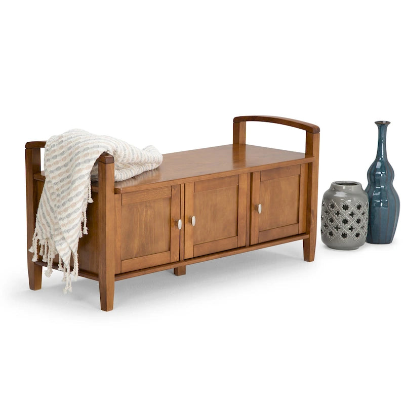 WYNDENHALL Norfolk Solid Wood 44-inch Wide Entryway Storage Bench - 44 Inches wide