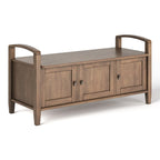 WYNDENHALL Norfolk Solid Wood 44-inch Wide Entryway Storage Bench - 44 Inches wide