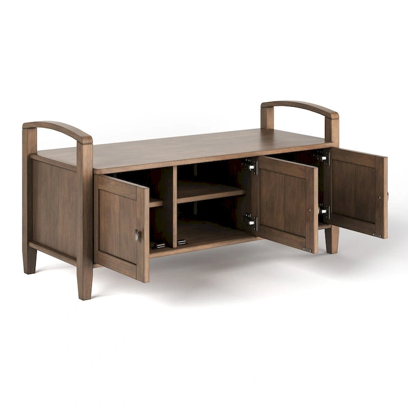 WYNDENHALL Norfolk Solid Wood 44-inch Wide Entryway Storage Bench - 44 Inches wide