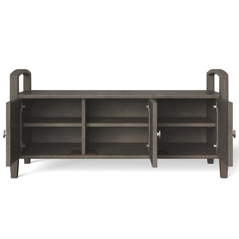 WYNDENHALL Norfolk Solid Wood 44-inch Wide Entryway Storage Bench - 44 Inches wide