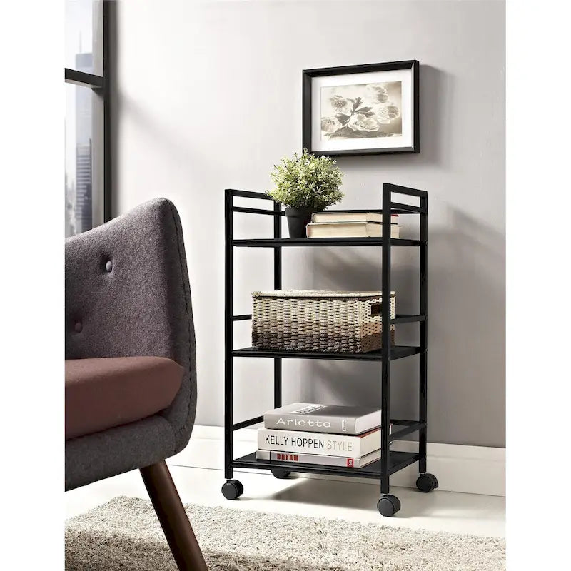  Emerald 3 Shelf Metal Rolling Utility Cart