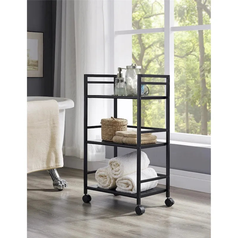 Emerald 3 Shelf Metal Rolling Utility Cart
