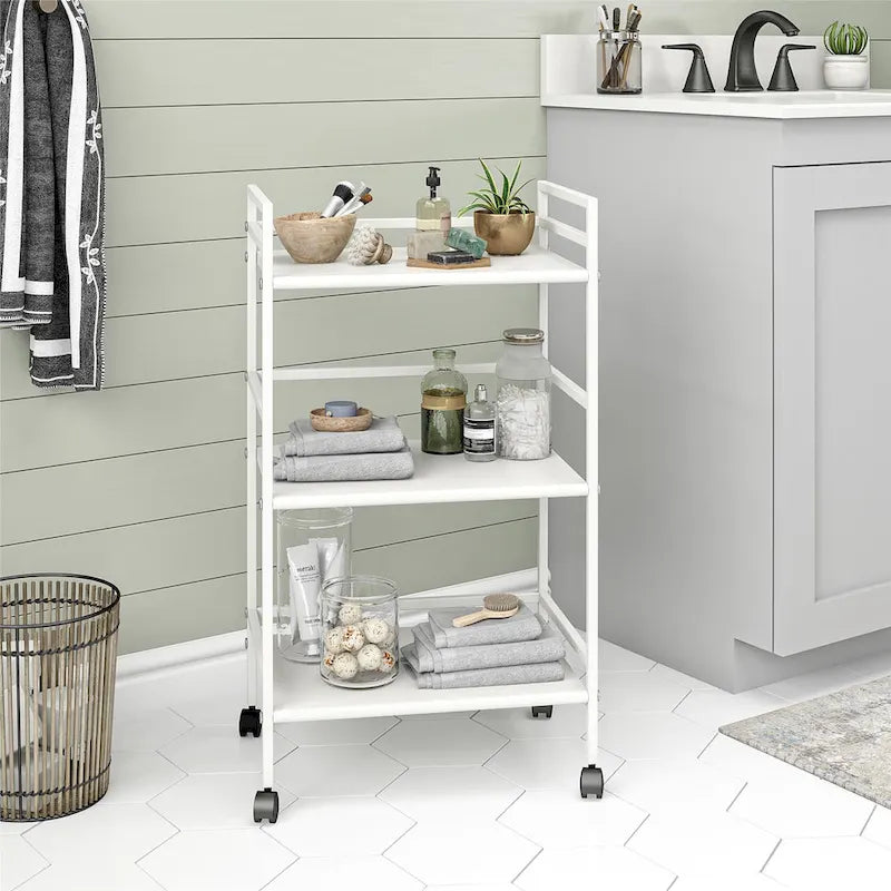 Emerald 3 Shelf Metal Rolling Utility Cart
