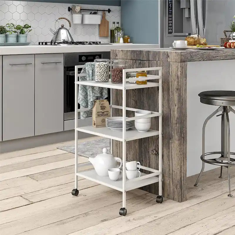 Emerald 3 Shelf Metal Rolling Utility Cart