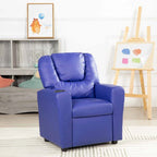 PVC Kids Recliner Chair with Push-Back Reclining Function, Cup Holder, and Comfortable Footres