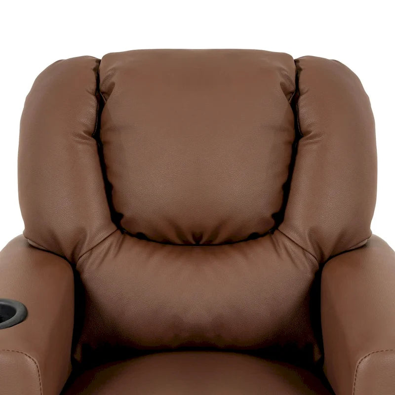 PVC Kids Recliner Chair with Push-Back Reclining Function, Cup Holder, and Comfortable Footres