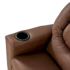 PVC Kids Recliner Chair with Push-Back Reclining Function, Cup Holder, and Comfortable Footres