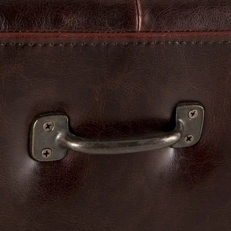 Copper Grove Pravets 78-inch Leather Bench with Diamond Stitch Detailing