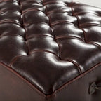 Copper Grove Pravets 78-inch Leather Bench with Diamond Stitch Detailing