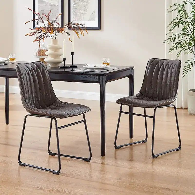 Art Leon Faux Leather Dining Chair (Set of 2)