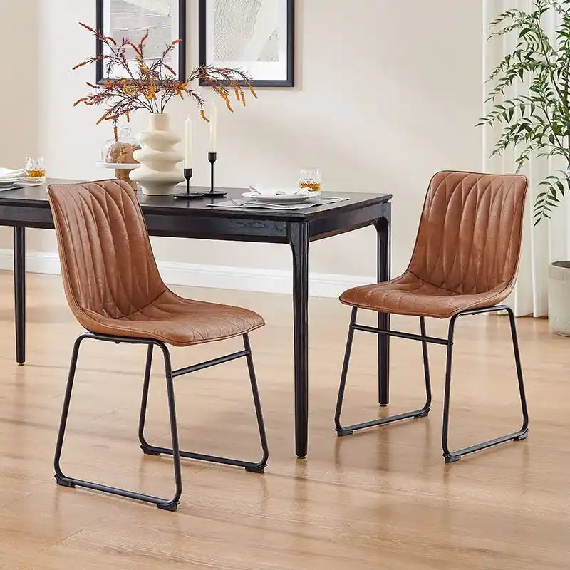 Art Leon Faux Leather Dining Chair (Set of 2)