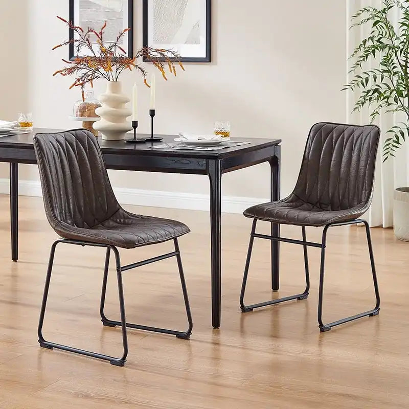 Art Leon Faux Leather Dining Chair (Set of 2)