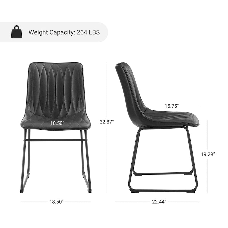 Art Leon Faux Leather Dining Chair (Set of 2)