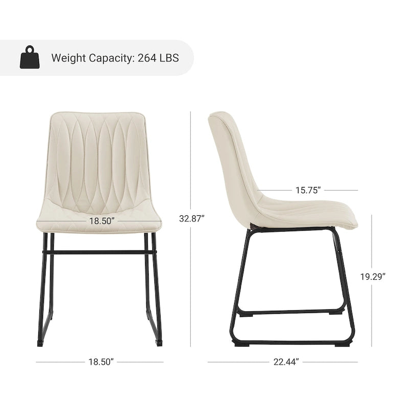 Art Leon Faux Leather Dining Chair (Set of 2)