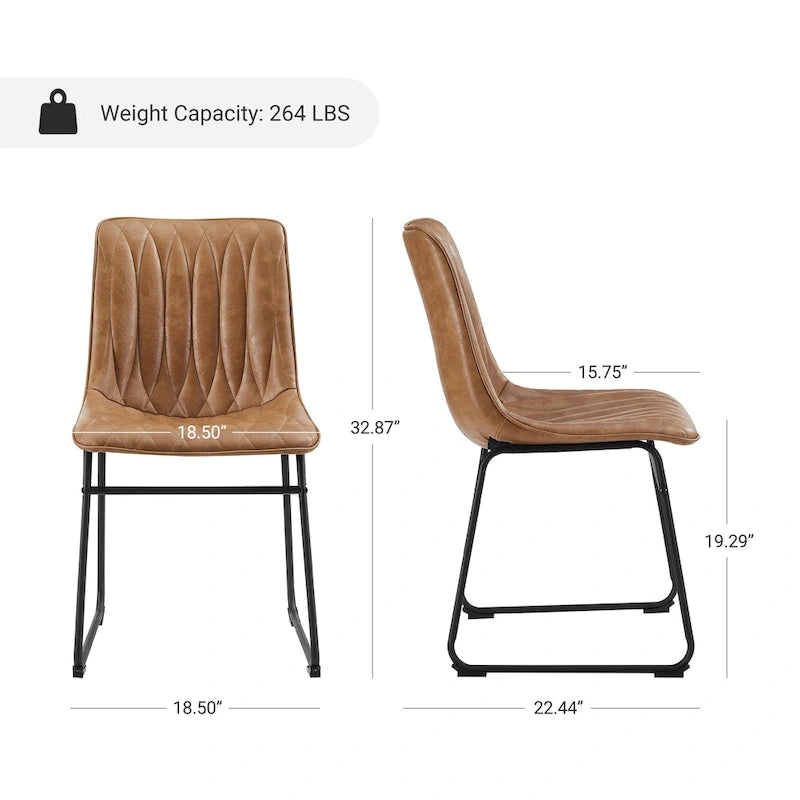 Art Leon Faux Leather Dining Chair (Set of 2)