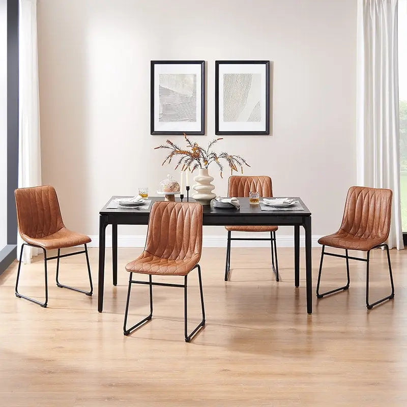 Art Leon Faux Leather Dining Chair (Set of 2)