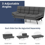 Modern Memory Foam Futon with Adjustable Armrests
