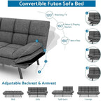 Modern Memory Foam Futon with Adjustable Armrests