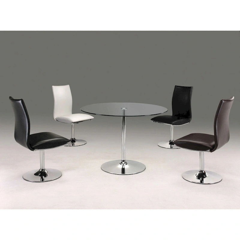 Chrome Base Swivel Dining Chair, Set 2