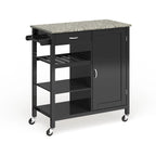  Ringsby Wooden 3-shelf Kitchen Cart