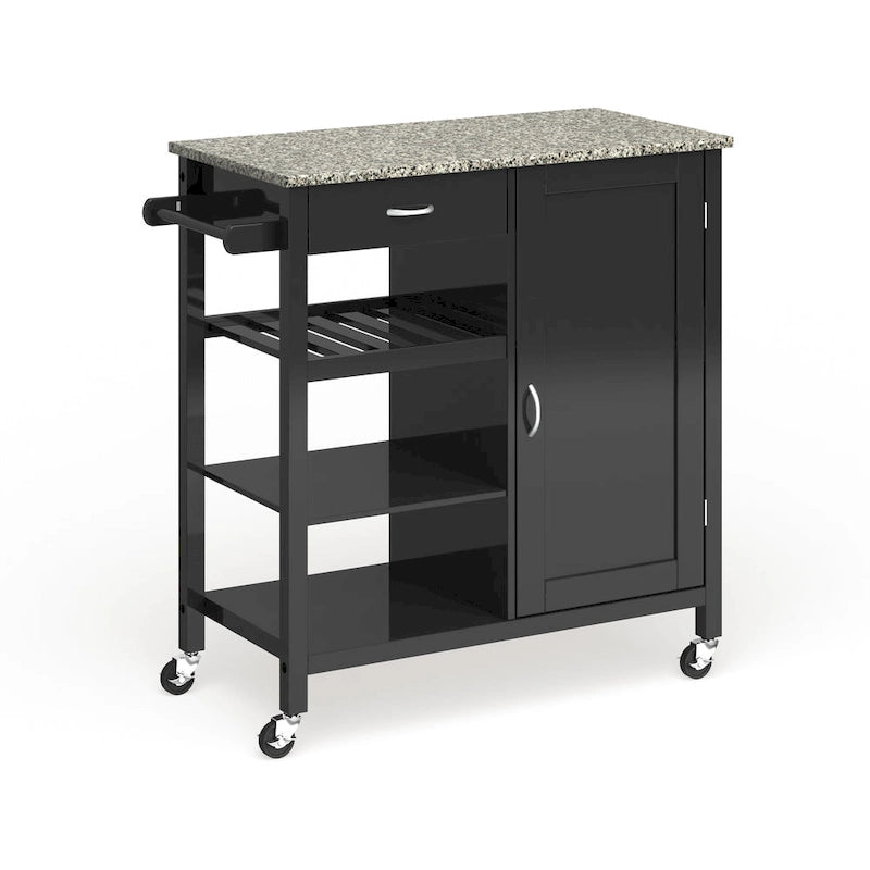  Ringsby Wooden 3-shelf Kitchen Cart
