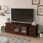 Rustic 68-inch Multifunctional Storage TV Console - Espresso/Walnut - Fits up to 66" TVs
