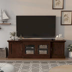 Rustic 68-inch Multifunctional Storage TV Console - Espresso/Walnut - Fits up to 66" TVs
