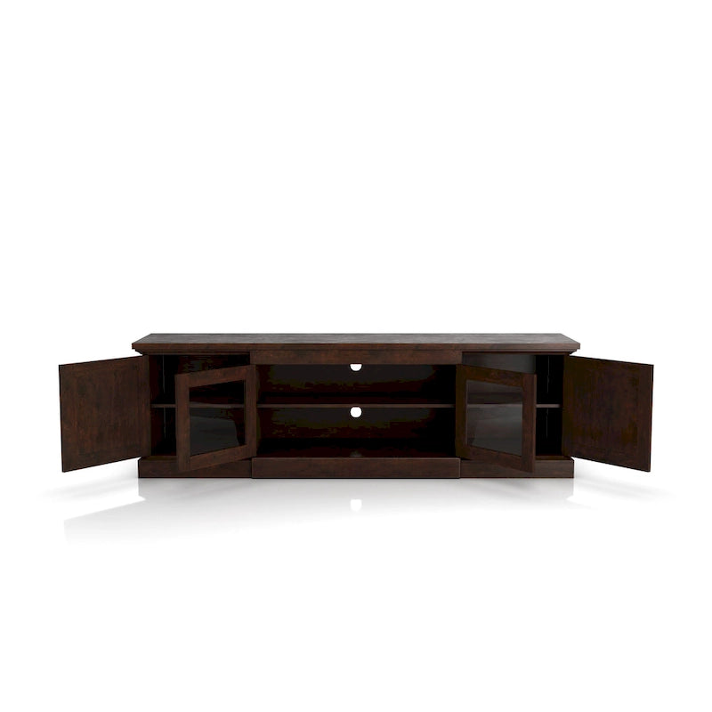 Rustic 68-inch Multifunctional Storage TV Console - Espresso/Walnut - Fits up to 66" TVs