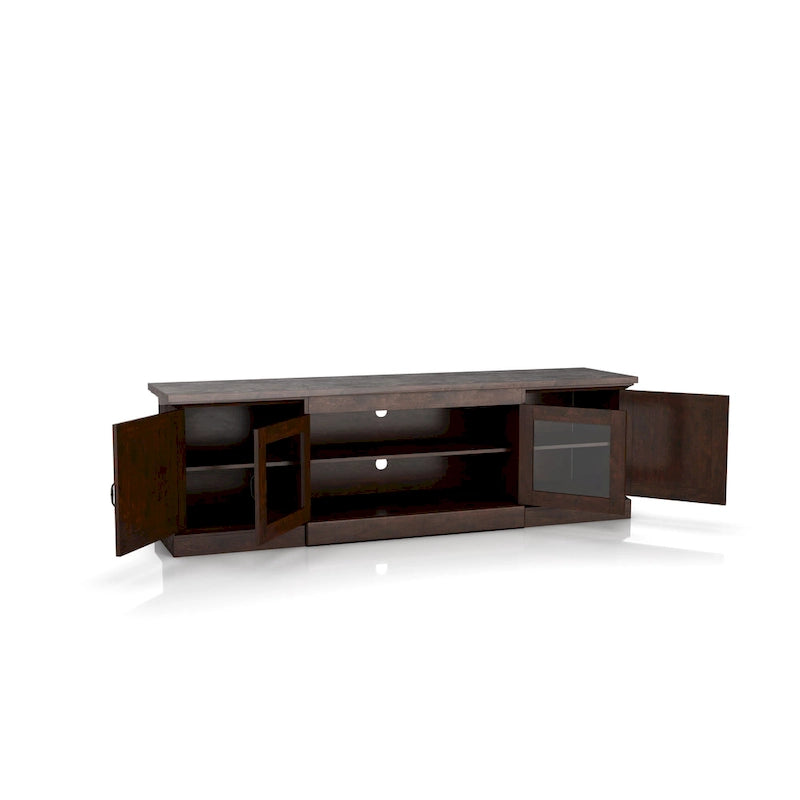 Rustic 68-inch Multifunctional Storage TV Console - Espresso/Walnut - Fits up to 66" TVs