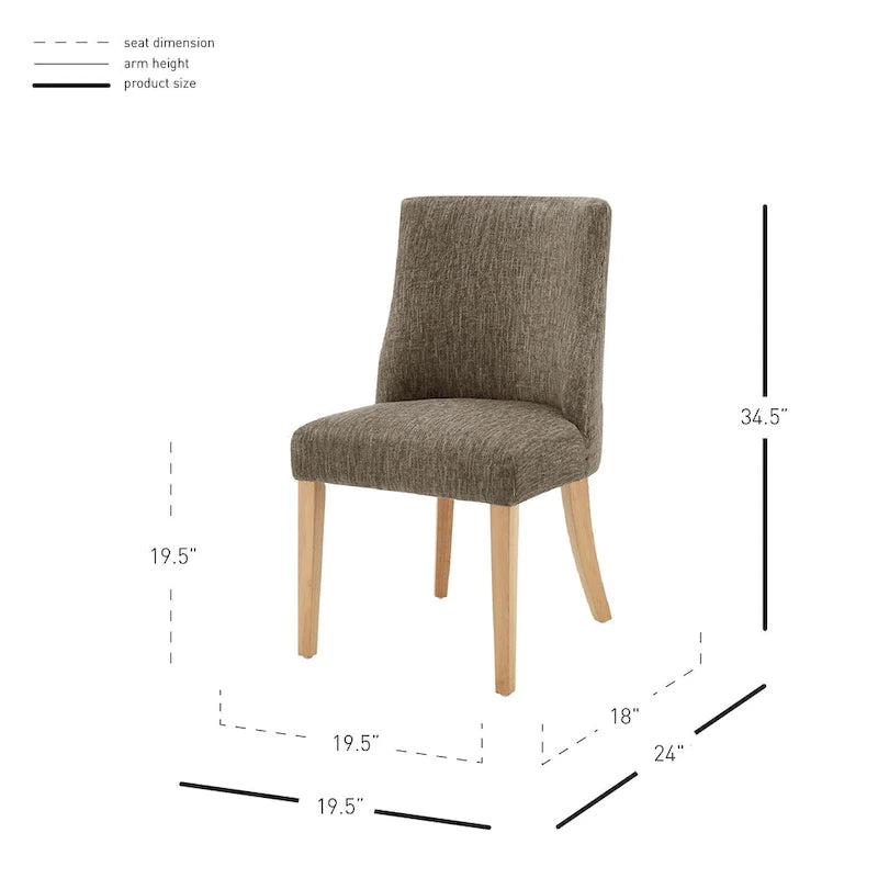New Paris Fabric Chair, (Set of 2)