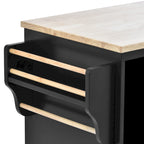 Kitchen Island Cart with Solid Wood Top and Locking Wheels