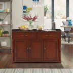 Kitchen Island Cart with Drop-Leaf and Rubber Wood Top, Rolling Kitchen Trolley Cart Cabinet