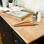 Kitchen Island Cart with Drop-Leaf and Rubber Wood Top, Rolling Kitchen Trolley Cart Cabinet