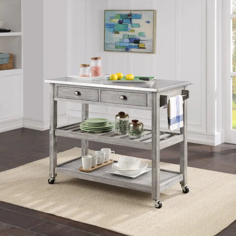 Firebranch Wire-brush Kitchen Cart
