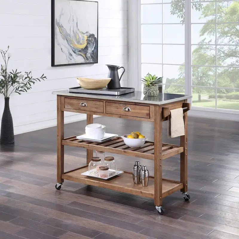 Firebranch Wire-brush Kitchen Cart