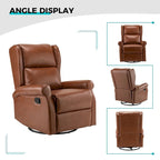 Baksoho Contemporary Faux Leather Swivel Nursery Chair with Metal Base by HULALA HOME