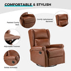 Baksoho Contemporary Faux Leather Swivel Nursery Chair with Metal Base by HULALA HOME