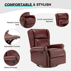 Baksoho Contemporary Faux Leather Swivel Nursery Chair with Metal Base by HULALA HOME