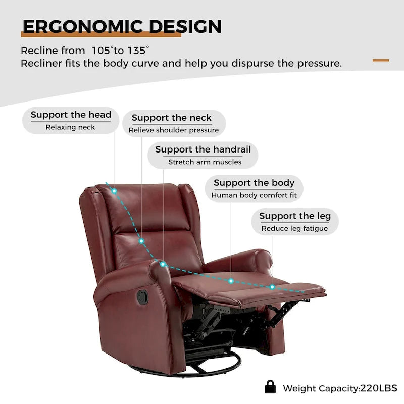 Baksoho Contemporary Faux Leather Swivel Nursery Chair with Metal Base by HULALA HOME